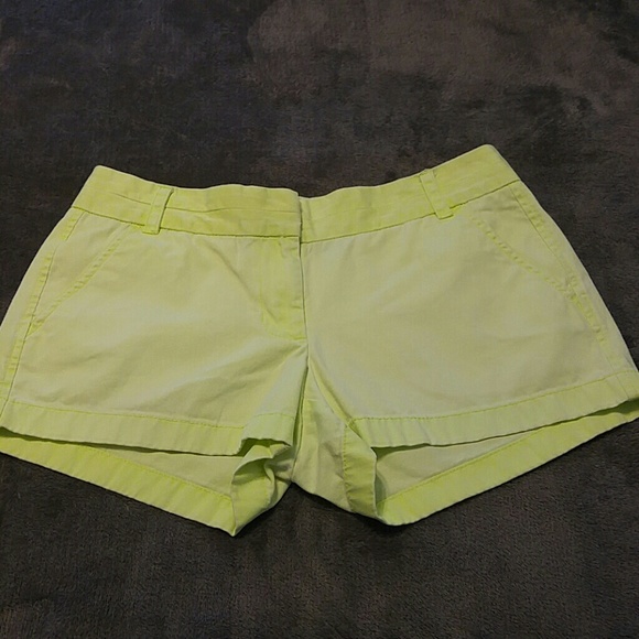 J. Crew neon yellow 3" inseam chino shorts size 4 - Picture 2 of 4